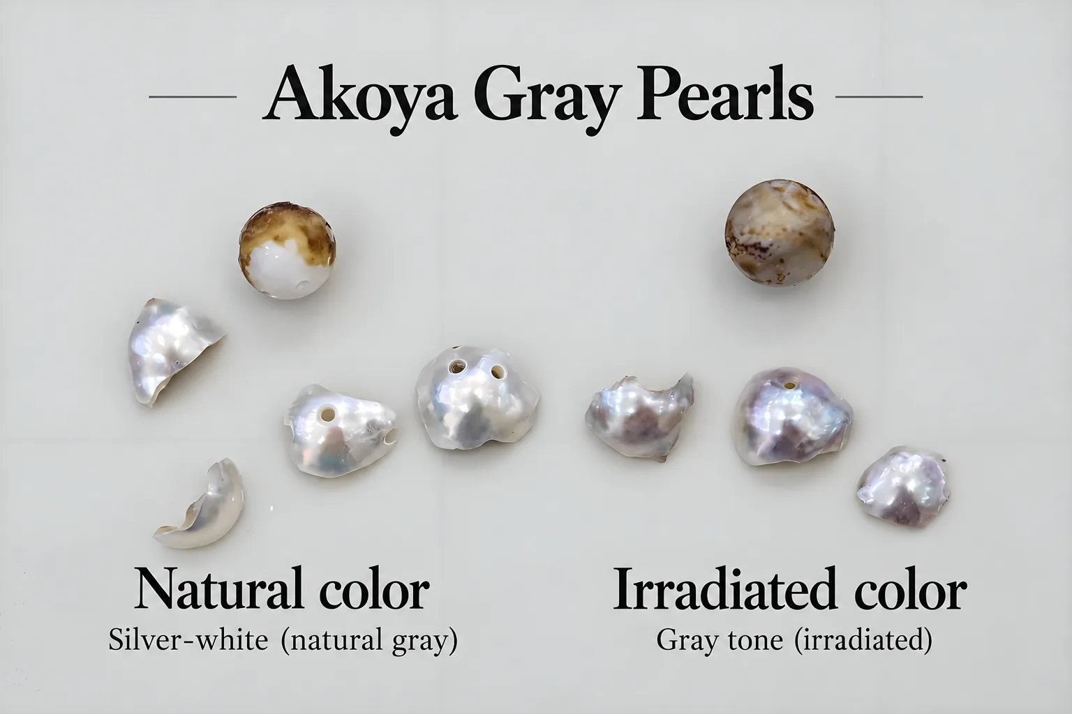 Broken pearls and bead nuclei