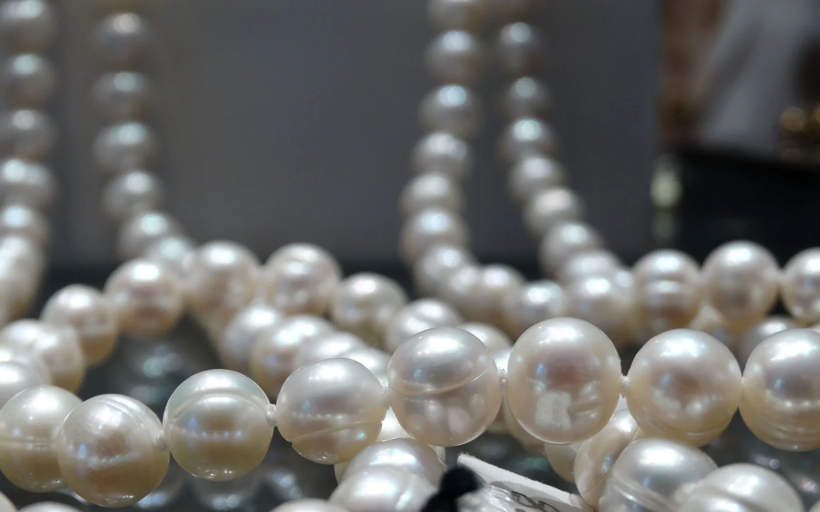 white pearl strands closeup