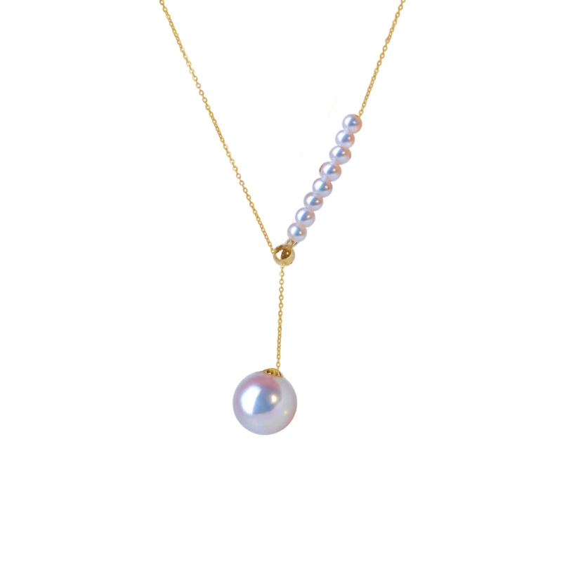 Hanadama Akoya Pearl Y Lariat Pendant in 18K Gold