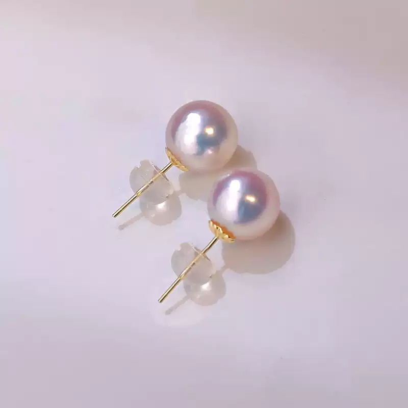 Akoya Light Bulb Pearl Stud Earrings