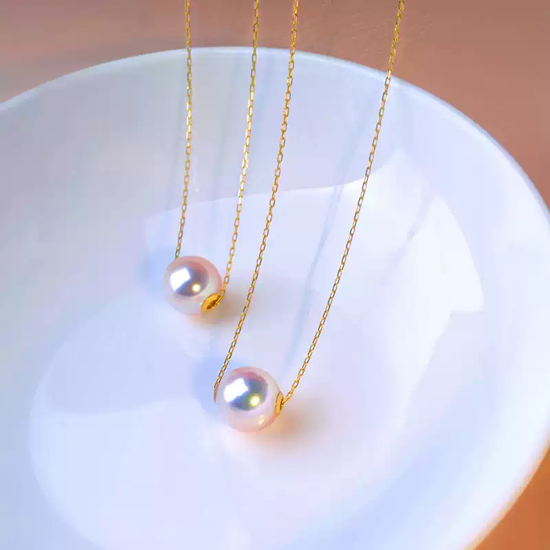 Akoya Sliding Single-Pearl Pendant Choker in 18K Yellow Gold