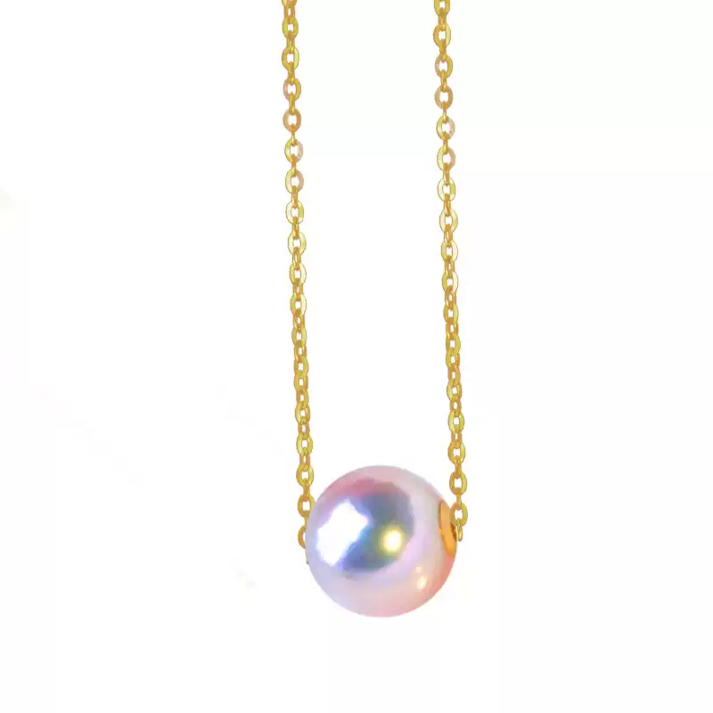 Akoya Sliding Single-Pearl Pendant Choker in 18K Yellow Gold
