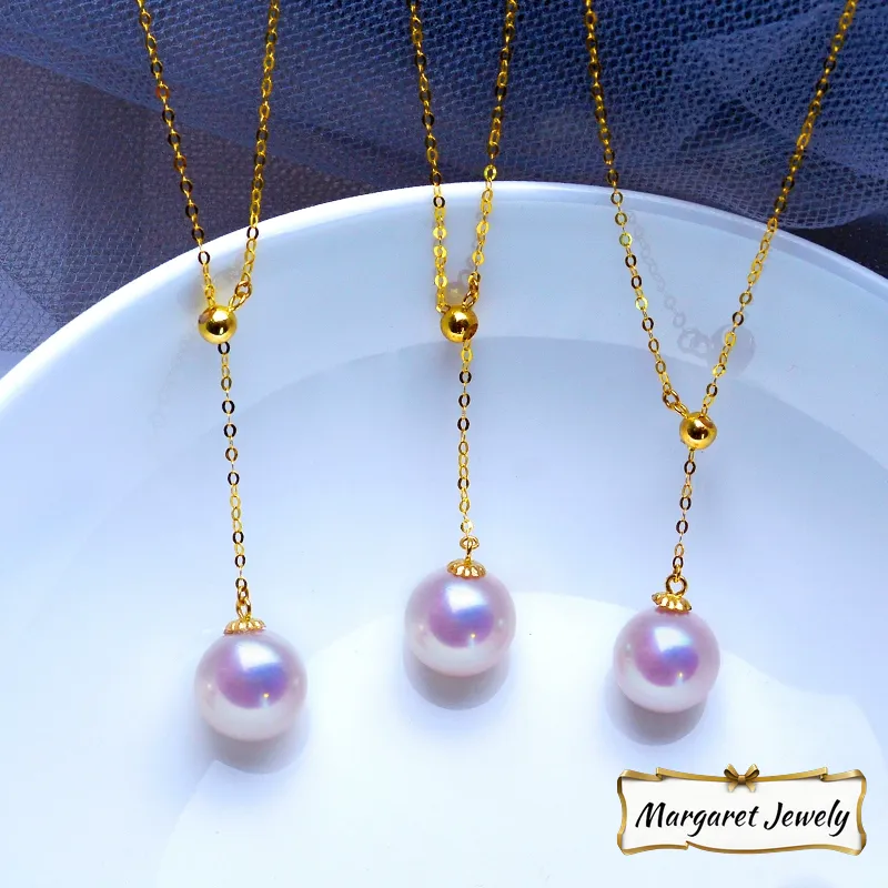 Akoya Single-Pearl Y Lariat Pendant in 18K Yellow Gold