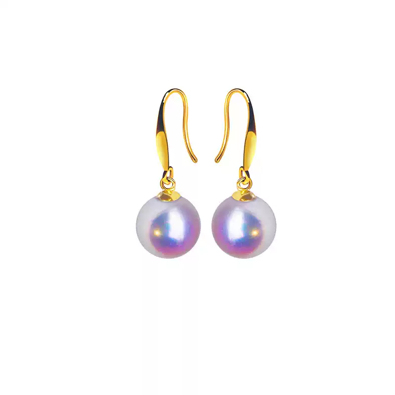 Akoya Pearl Hook Earrings in 18K Yellow Gold