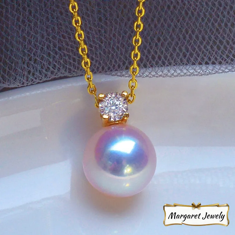 Akoya Princess-Inspired Single-Pearl Pendant Necklace in 18K Yellow Gold