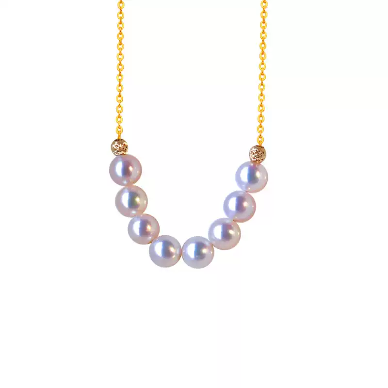 Akoya Sliding Multi-Pearl Pendant Necklace in 18K Gold