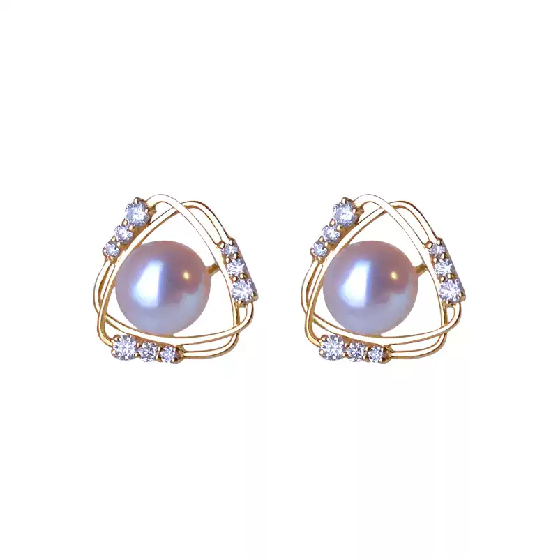 Hanadama Akoya Pearl Stud Earrings in 18K Yellow Gold