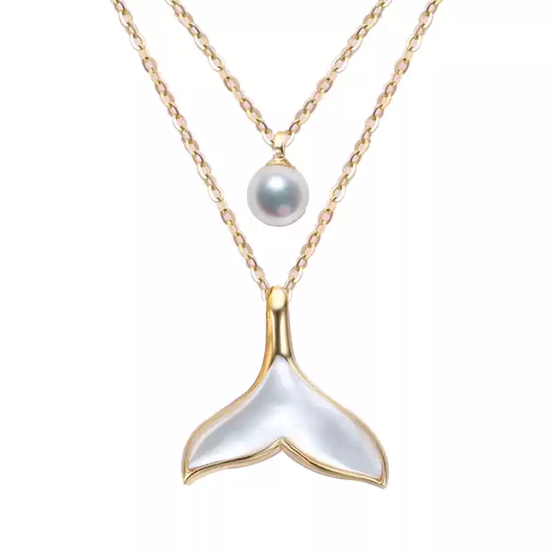 Akoya Pearl Pendant Choker in 18K Gold with 7-7.5 mm Pearls