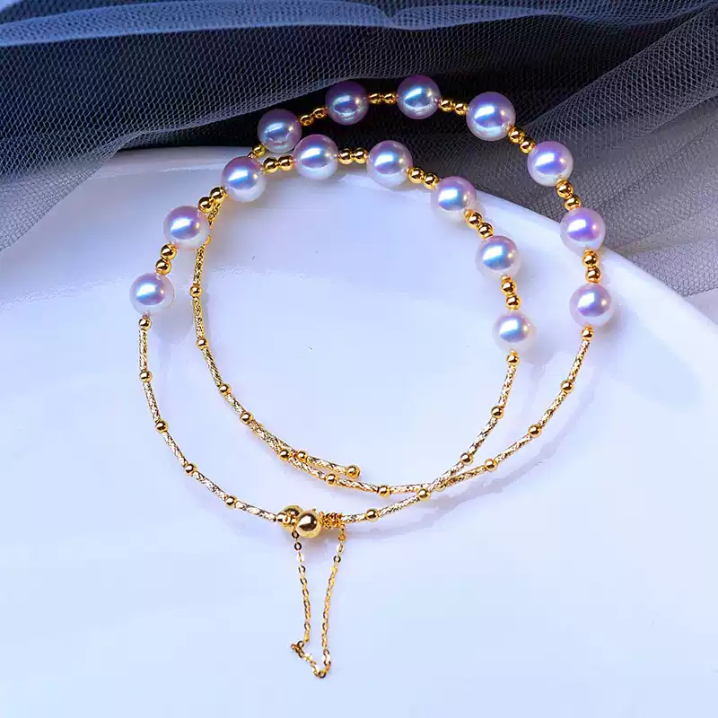 Hanadama Akoya Pearl Bracelet in 18K Gold