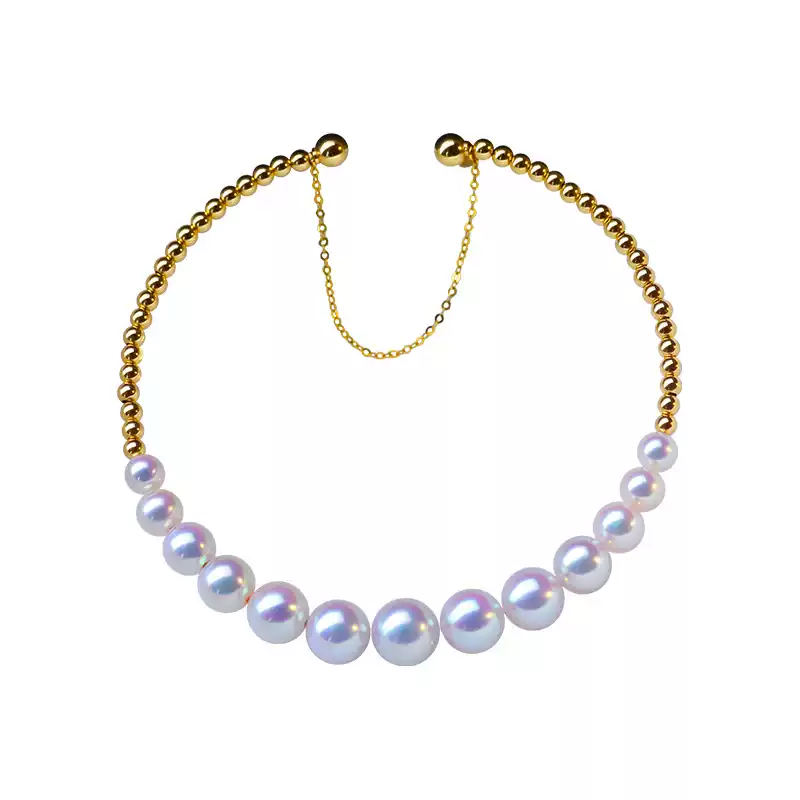 Akoya Graduated Pearl Bracelet in 18K Gold