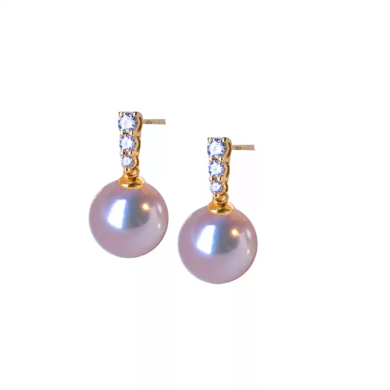 Akoya Pearl Drop Earrings in 18K Gold