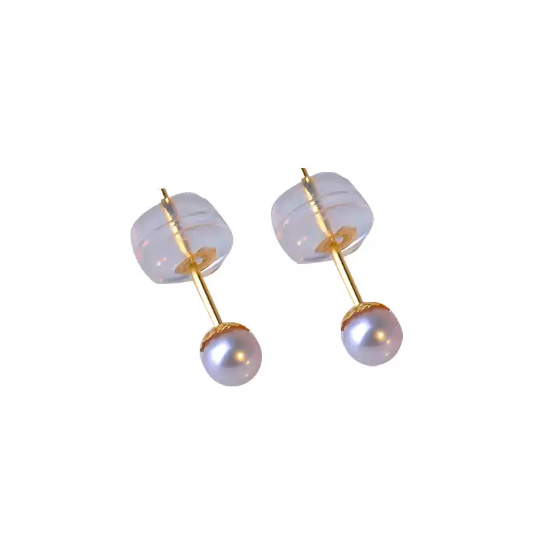 Hanadama Akoya Light Bulb Pearl Stud Earrings in 18K Gold
