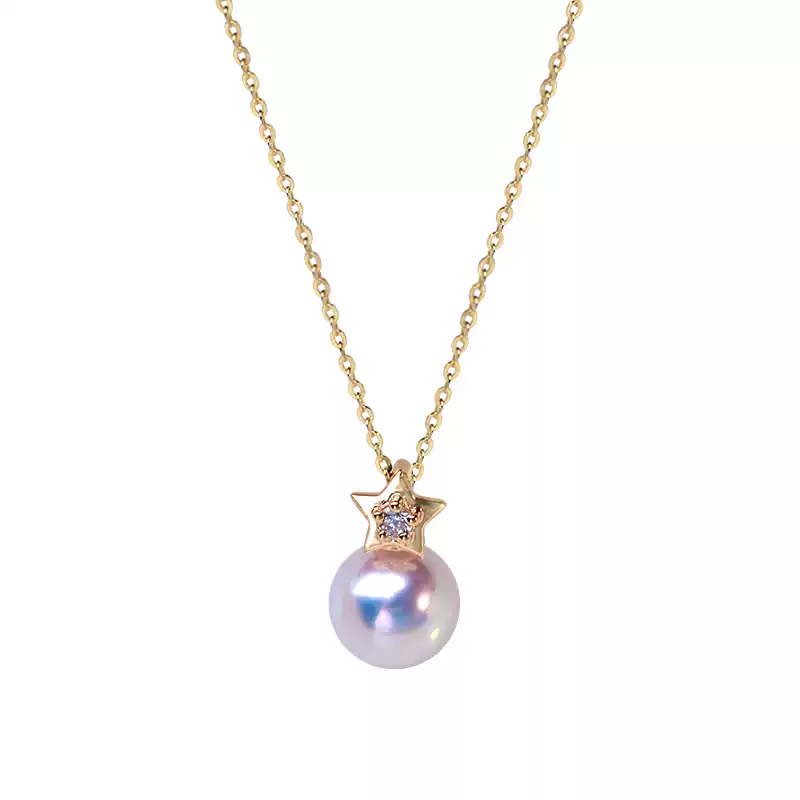 Hanadama Akoya Pearl Pendant Choker in 18K Yellow Gold