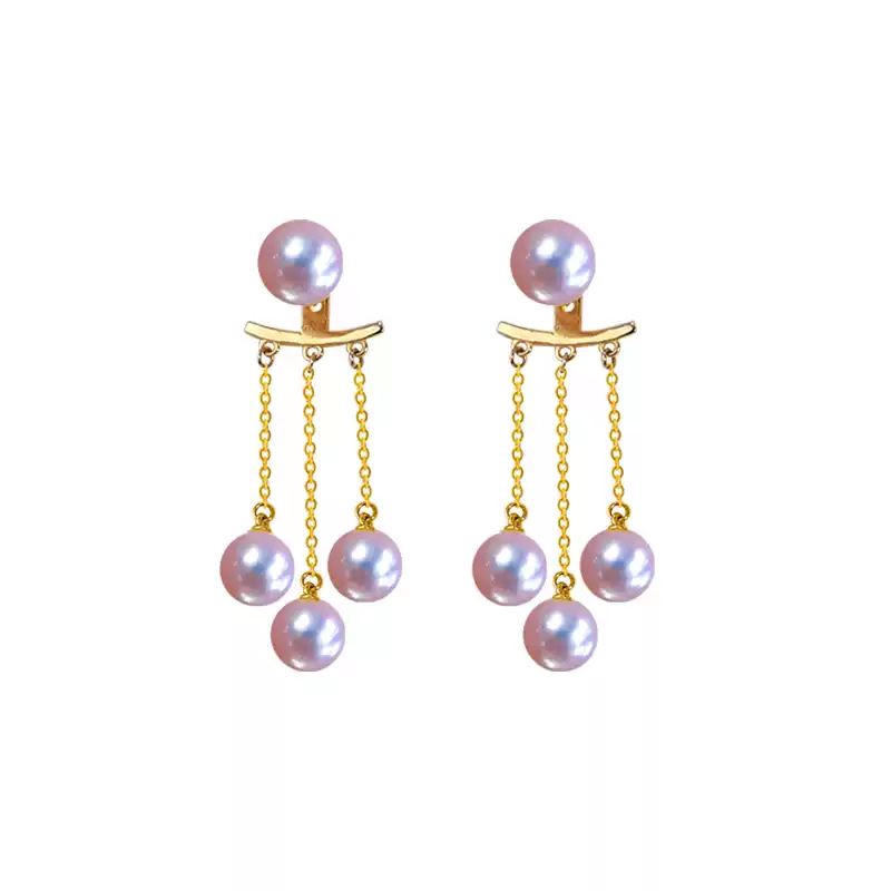Akoya Convertible Pearl Stud Earrings in 18K Yellow Gold