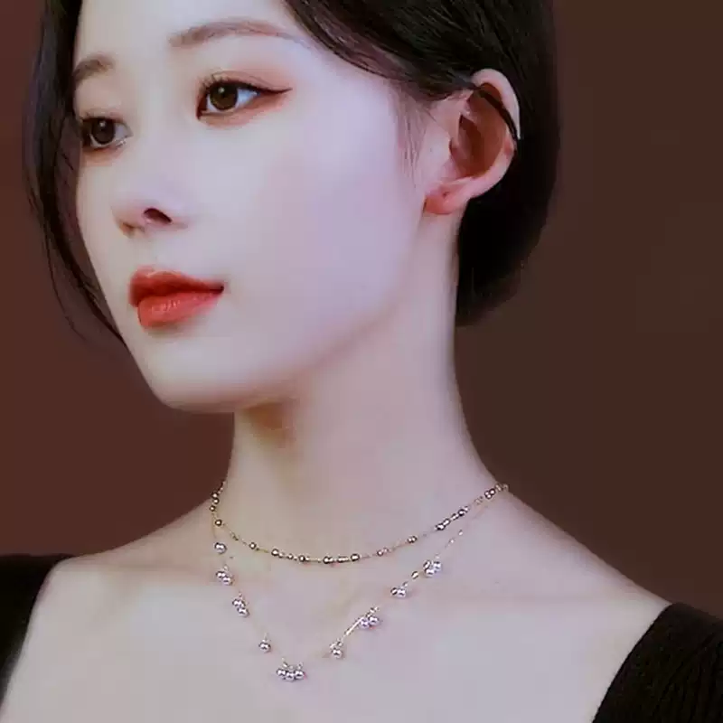 Akoya Baby Scattered Pearl Choker Necklace in 18K Yellow Gold with 3.5-4 mm Pearls