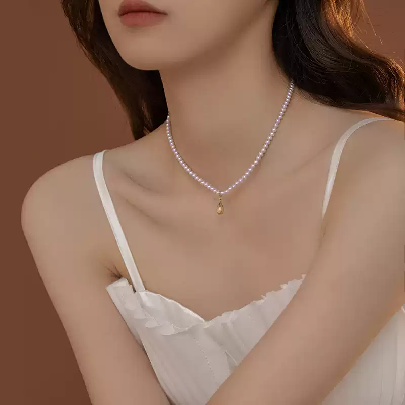 Akoya Baby Pearl Necklace in 18K Gold