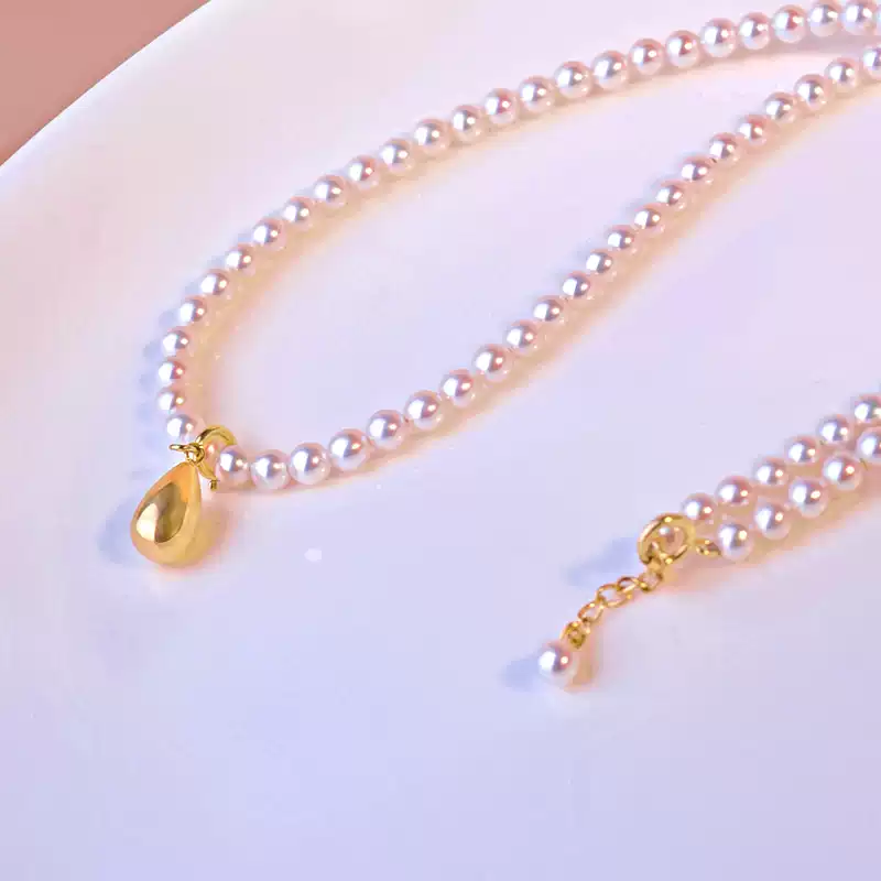 Akoya Baby Pearl Necklace in 18K Gold