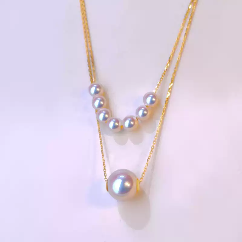 Akoya Double-Layer Pearl Choker Necklace in 18K Gold