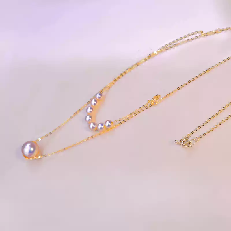 Akoya Double-Layer Pearl Choker Necklace in 18K Gold