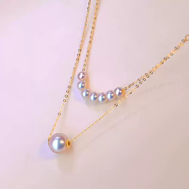 Akoya Double-Layer Pearl Choker Necklace in 18K Gold