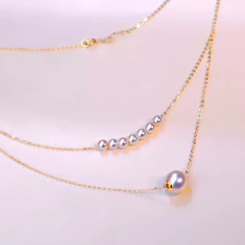 Akoya Double-Layer Pearl Choker Necklace in 18K Gold