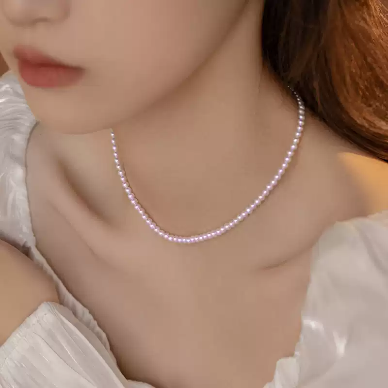 Akoya Light Bulb Baby Pearl Necklace in 18K Gold