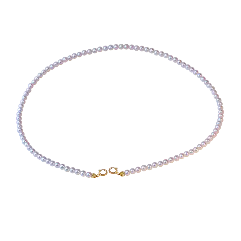 Akoya Light Bulb Baby Pearl Necklace in 18K Gold