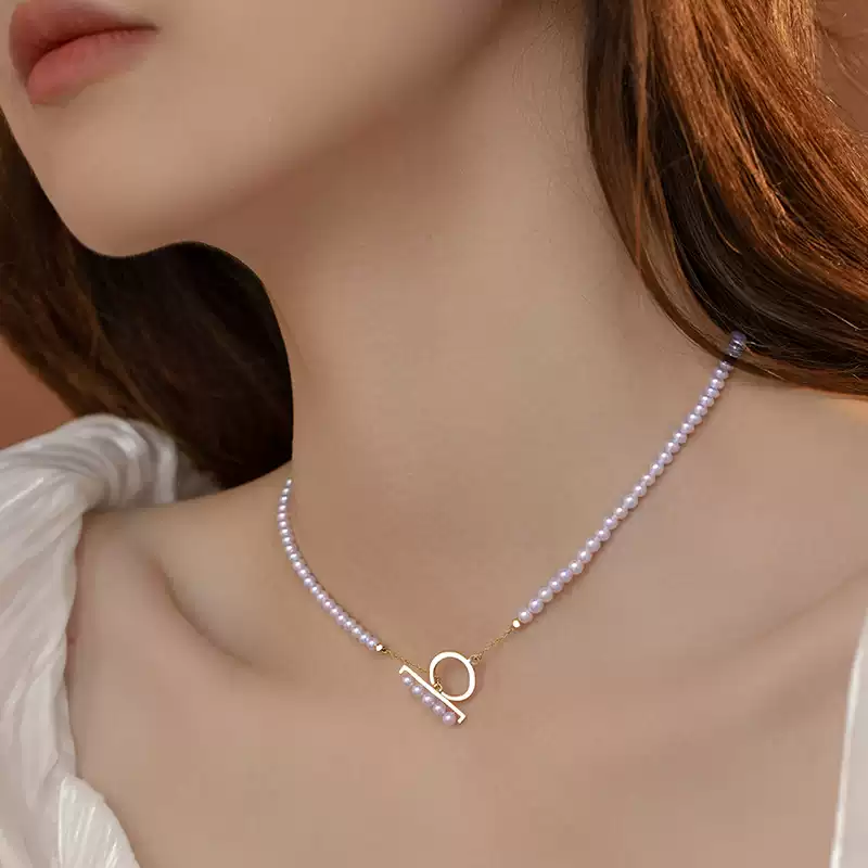 Akoya Light Bulb Baby Pearl Necklace in 14K Gold