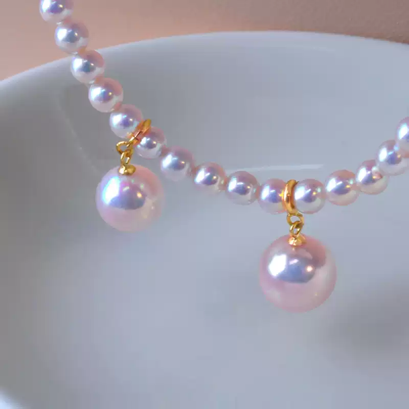 Hanadama Akoya Light Bulb Pearl Pendant Necklace in 18K Gold