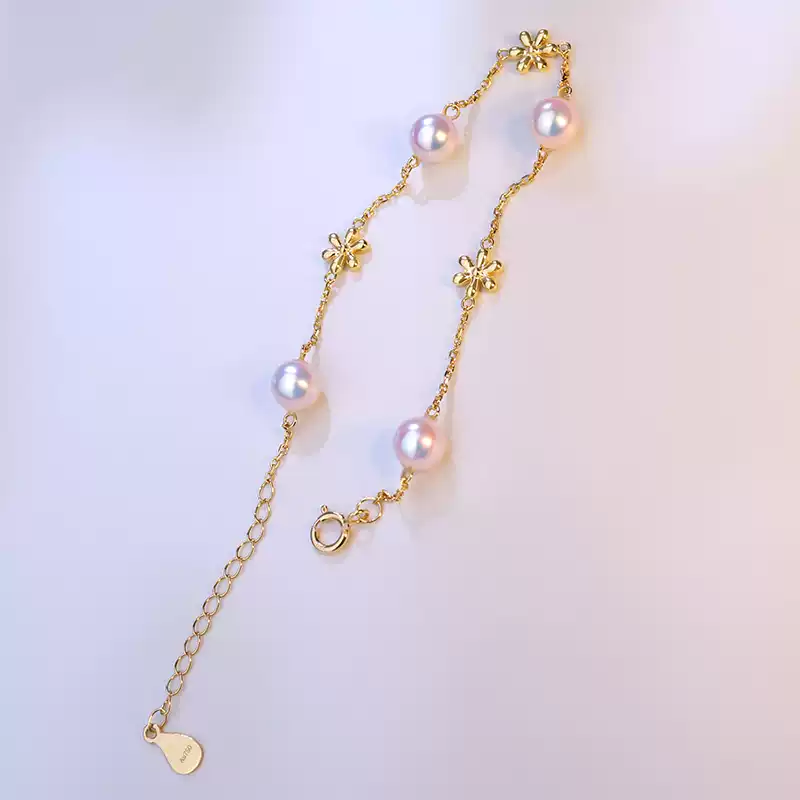 Akoya Scattered Pearl Bracelet in 18K Yellow Gold