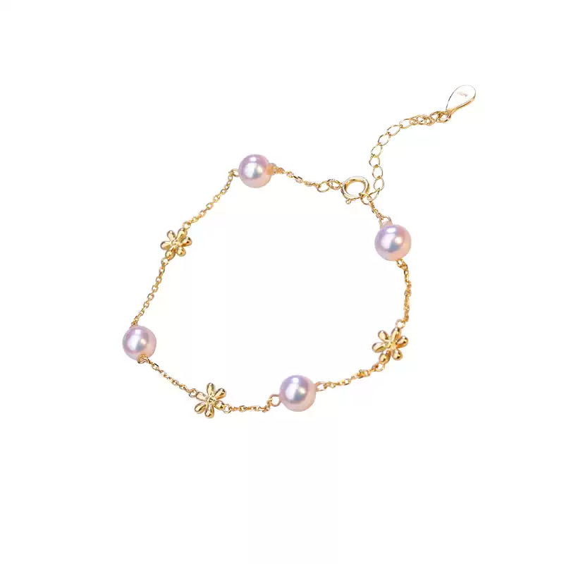 Akoya Scattered Pearl Bracelet in 18K Yellow Gold
