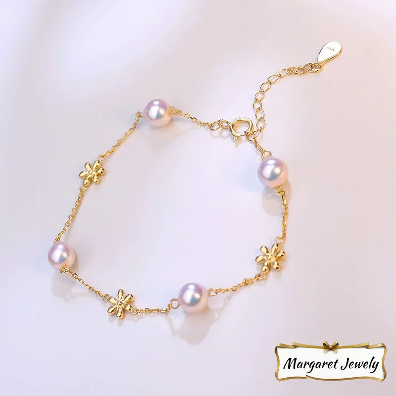 Akoya Scattered Pearl Bracelet in 18K Yellow Gold