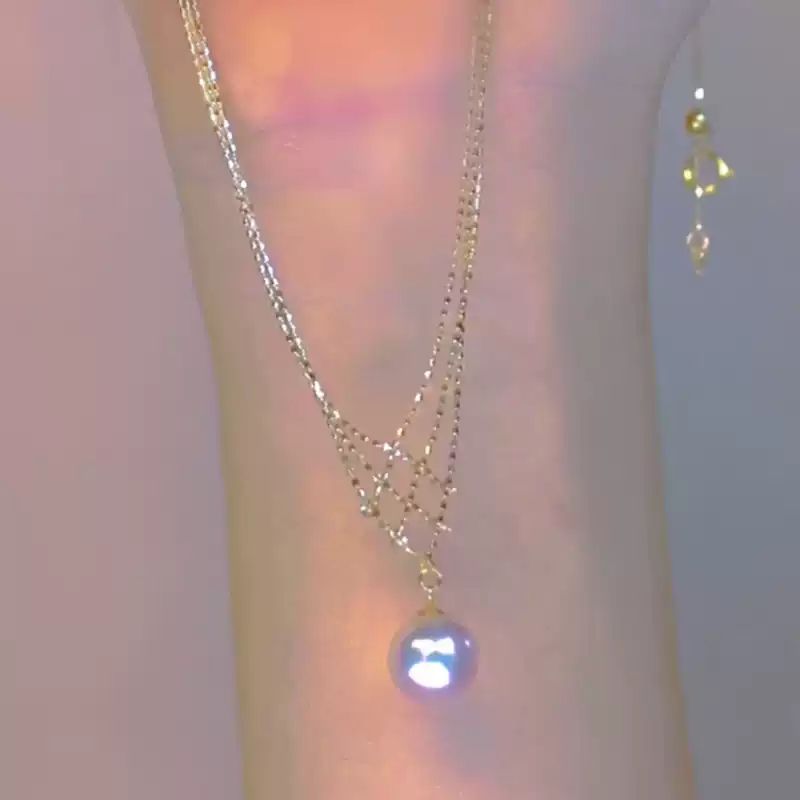 Hanadama Akoya Openwork Pearl Pendant Choker in 18K Yellow Gold