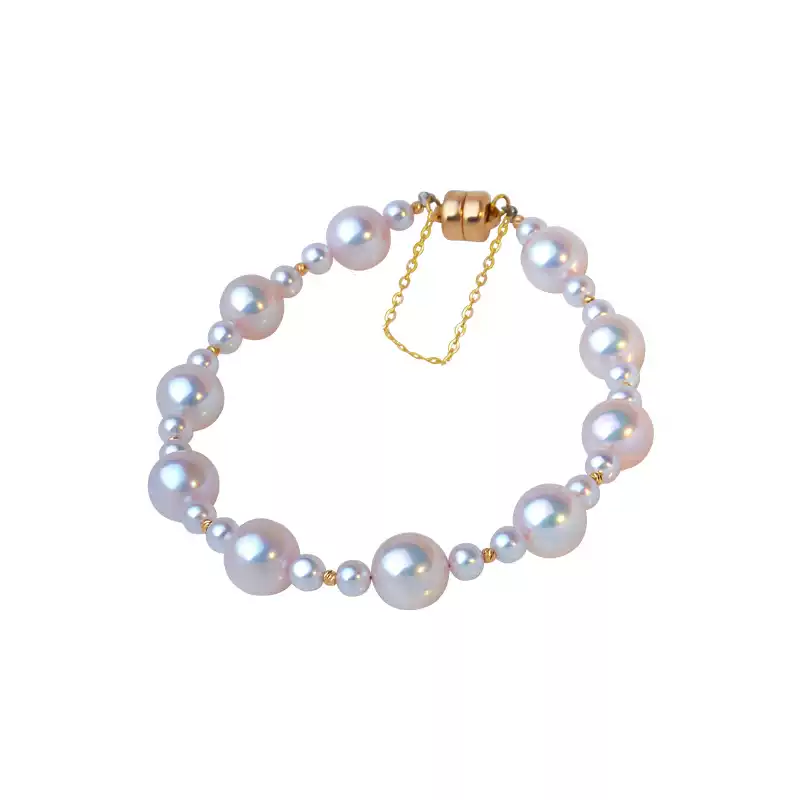 Akoya Pearl Bracelet in 18K Gold with 3-7.5 mm Pearls