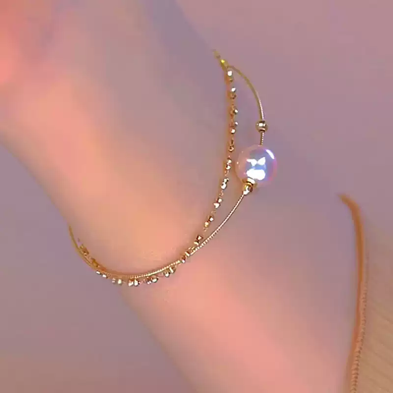 Akoya Double-Layer Sliding Pearl Bracelet in 18K Yellow Gold