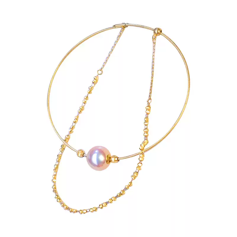Akoya Double-Layer Sliding Pearl Bracelet in 18K Yellow Gold