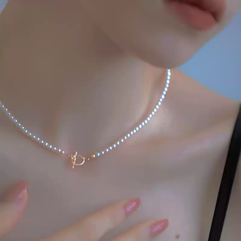 Akoya Baby Strand Pearl Choker Necklace in 18K Gold
