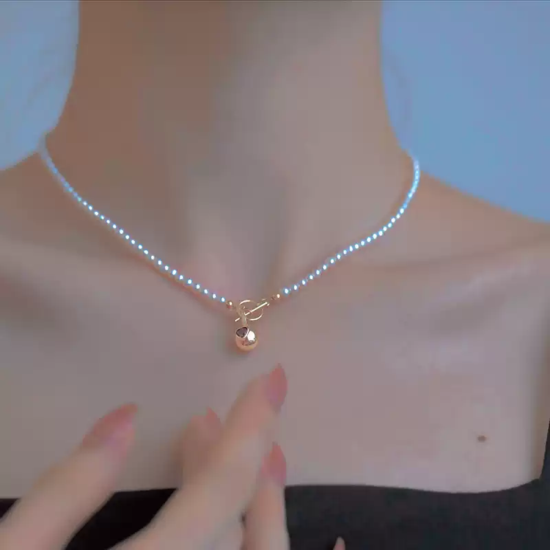 Akoya Baby Strand Pearl Choker Necklace in 18K Gold