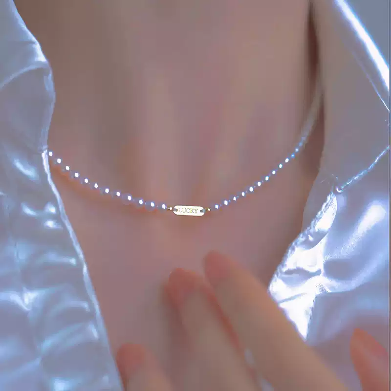 Akoya Baby Pearl Choker Necklace in 18K Yellow Gold