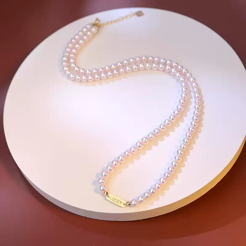 Akoya Baby Pearl Choker Necklace in 18K Yellow Gold