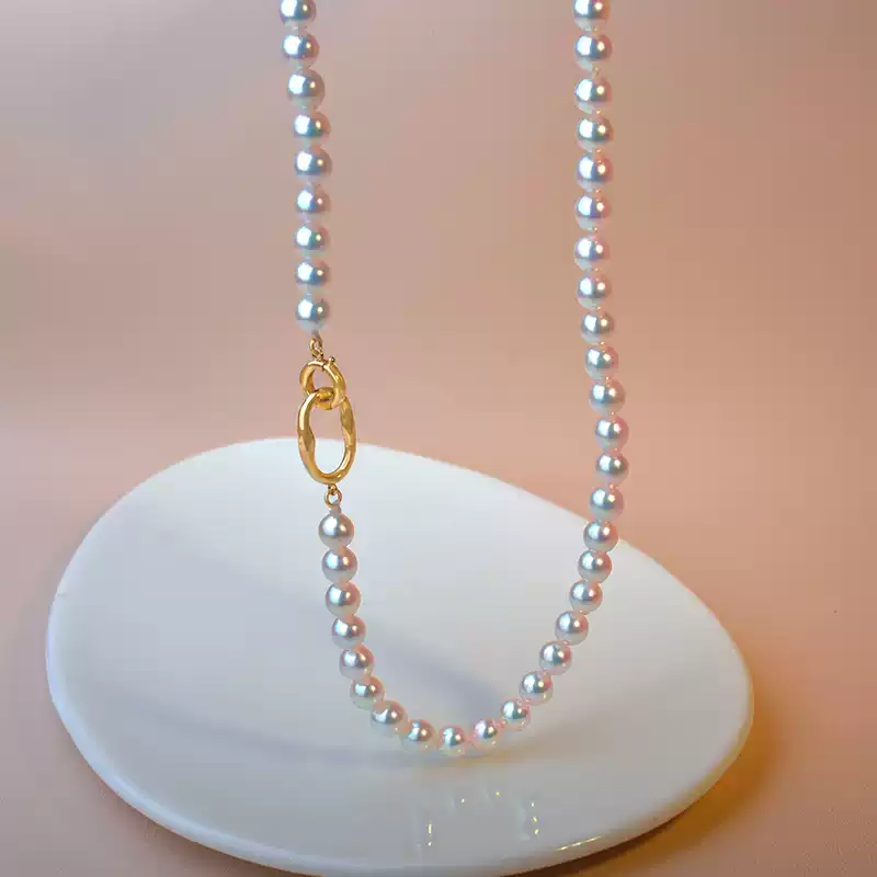 Akoya Pearl Strand Necklace in 14K Gold