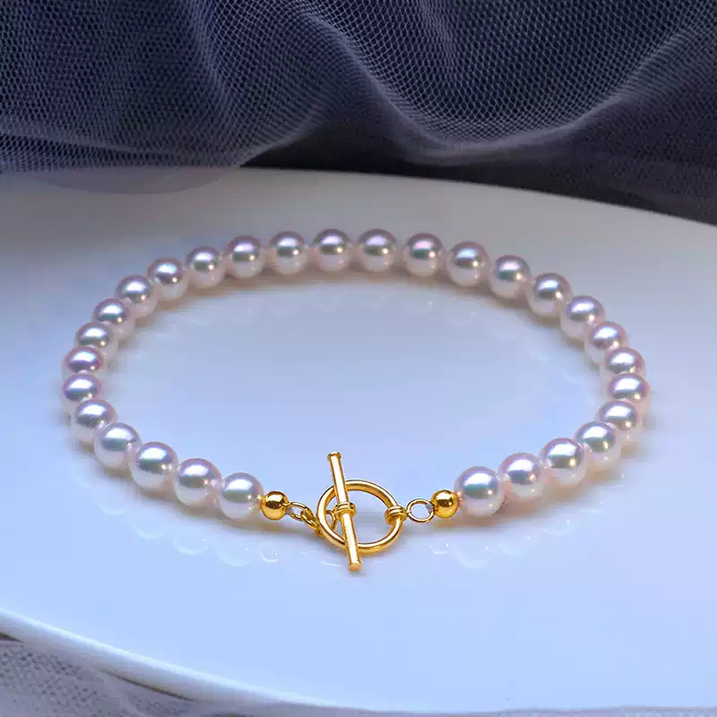 Akoya Pearl Bracelet in 18K Yellow Gold