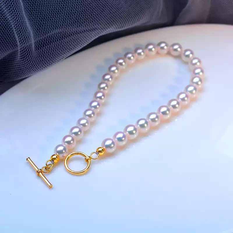 Akoya Pearl Bracelet in 18K Yellow Gold