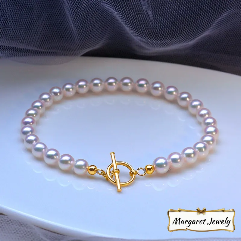 Akoya Pearl Bracelet in 18K Yellow Gold