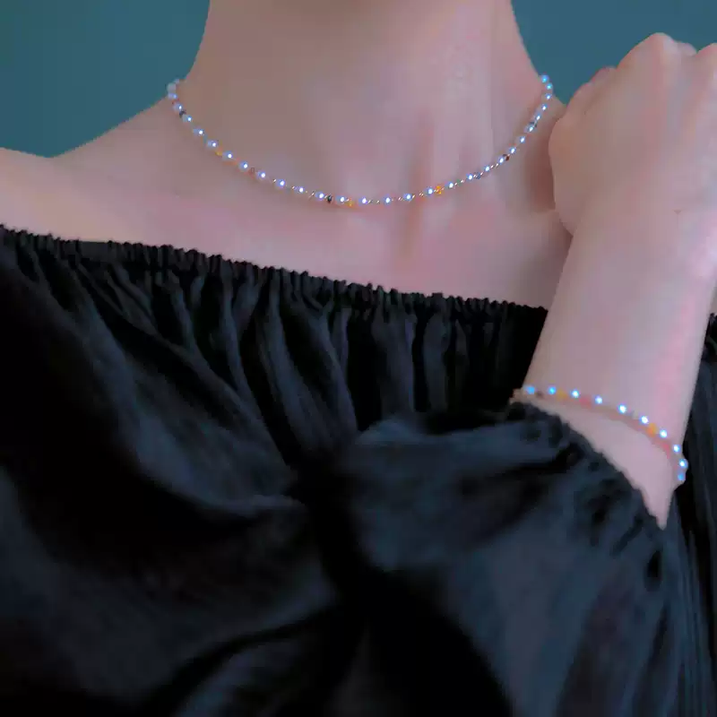 Akoya Pearl Choker Necklace in 18K Yellow Gold with 3-4 mm Pearls
