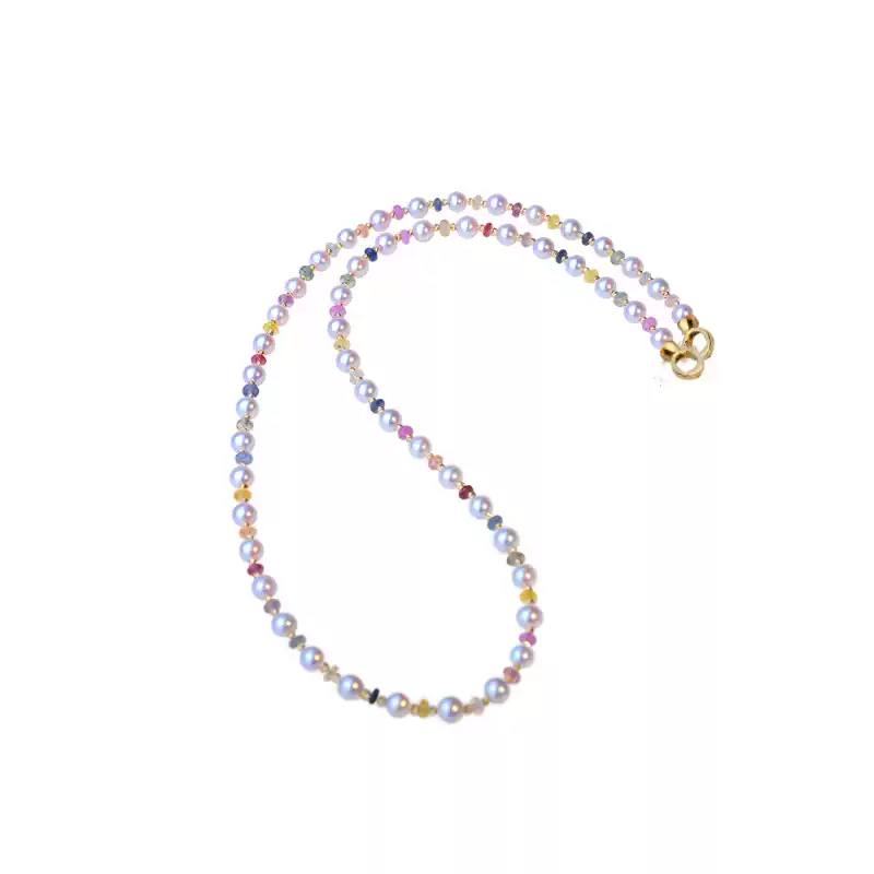 Akoya Pearl Choker Necklace in 18K Yellow Gold with 3-4 mm Pearls