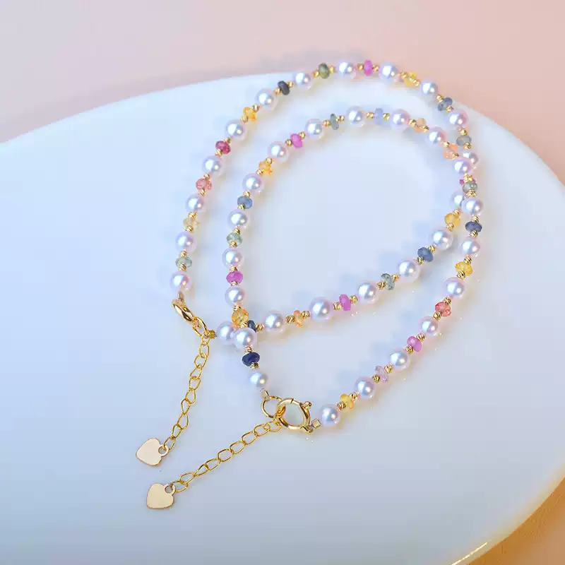 Akoya Pearl Bracelet in 18K Yellow Gold with 3-4 mm Pearls
