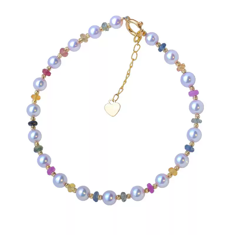 Akoya Pearl Bracelet in 18K Yellow Gold with 3-4 mm Pearls