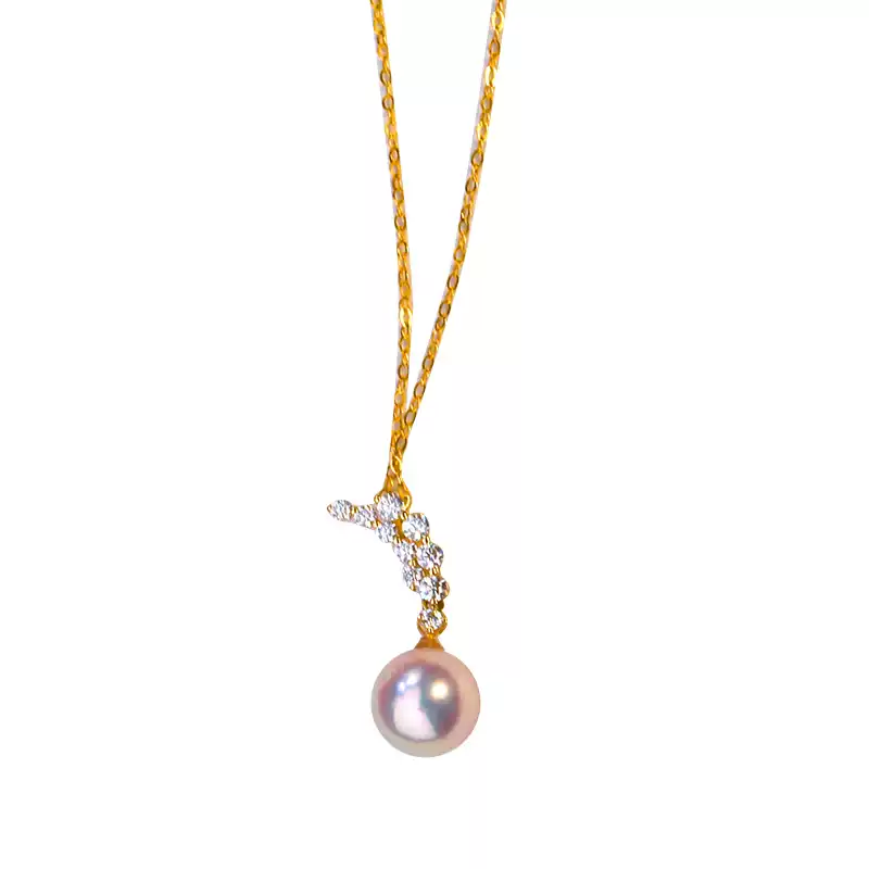 Akoya Elegant Pearl Pendant Choker in 18K Yellow Gold