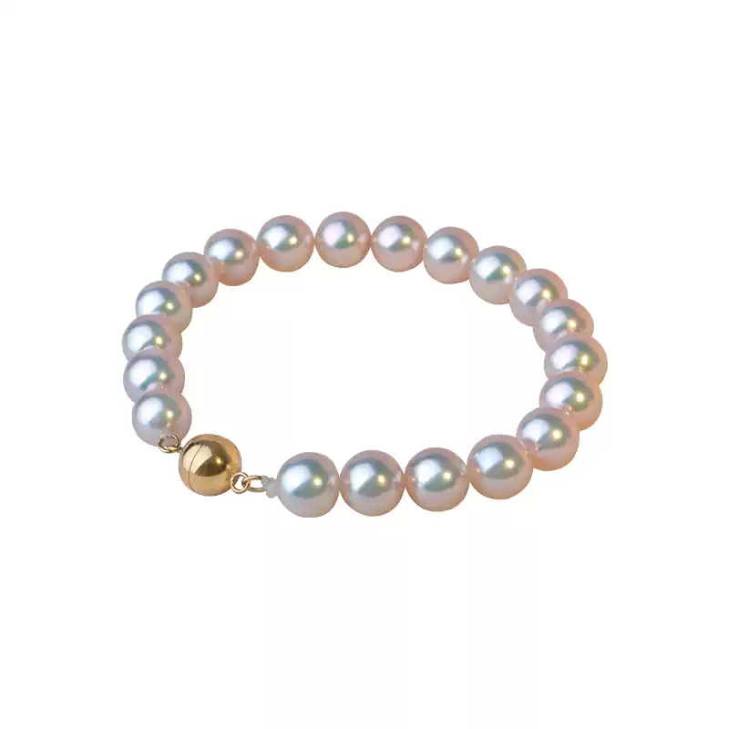 Akoya Pearl Bracelet in 18K Yellow Gold with 4-7 mm Pearls